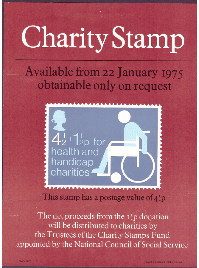 (image for) 1975 Charity Stamp Post Office A4 poster. PL(P) 2417.